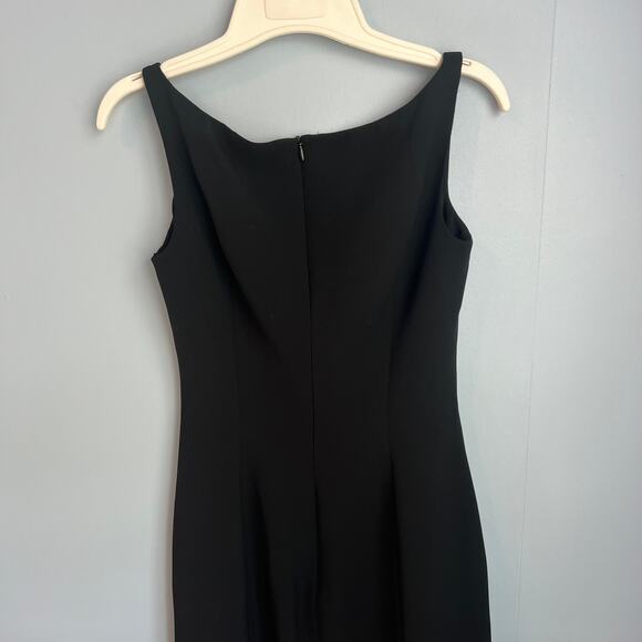 Tahari Long Black Evening Gown Dress with Slit Size 2 - Picture 7 of 16
